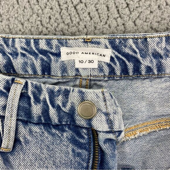 Good American Good Heritage Destroyed Straight Leg Relaxed Jeans  |  Size: 10/30 - Picture 12 of 14